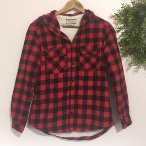 Boston Traders Red/Black Plaid Jacket with Hood